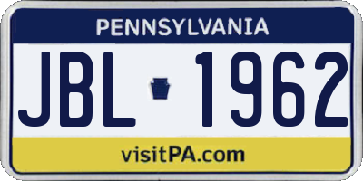 PA license plate JBL1962