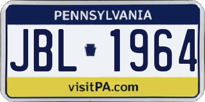 PA license plate JBL1964