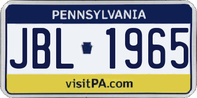 PA license plate JBL1965