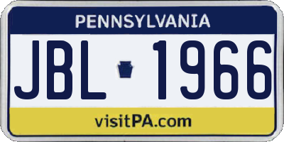 PA license plate JBL1966