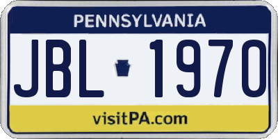 PA license plate JBL1970