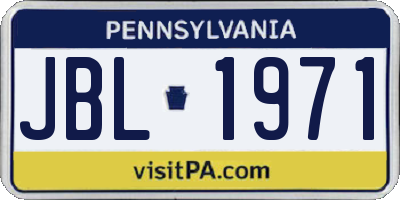 PA license plate JBL1971