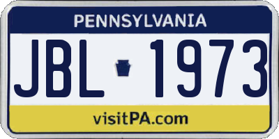 PA license plate JBL1973