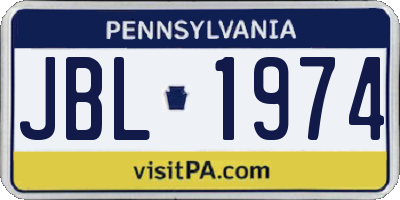 PA license plate JBL1974