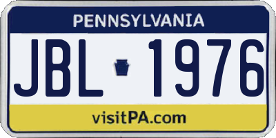 PA license plate JBL1976