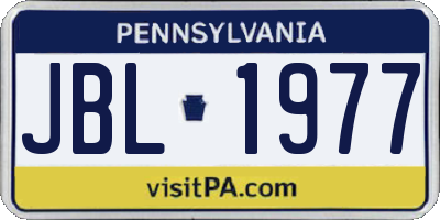 PA license plate JBL1977