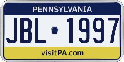 PA license plate JBL1997