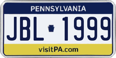 PA license plate JBL1999