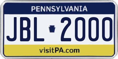 PA license plate JBL2000