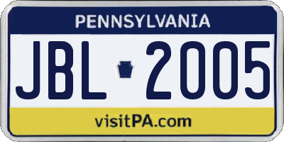 PA license plate JBL2005