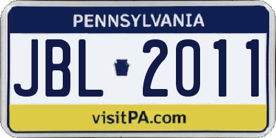 PA license plate JBL2011