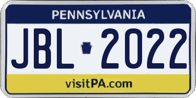 PA license plate JBL2022