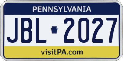 PA license plate JBL2027