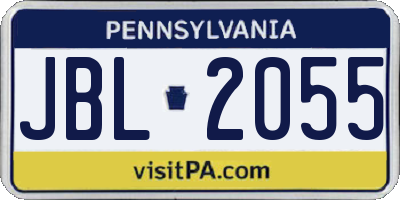 PA license plate JBL2055