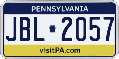 PA license plate JBL2057