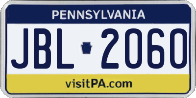 PA license plate JBL2060