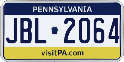 PA license plate JBL2064