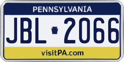 PA license plate JBL2066