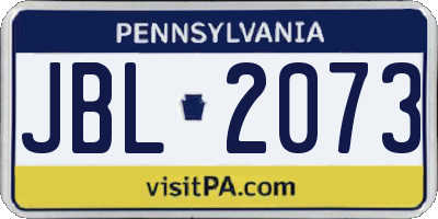 PA license plate JBL2073