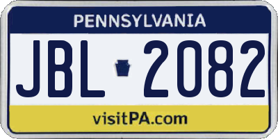 PA license plate JBL2082