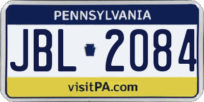 PA license plate JBL2084