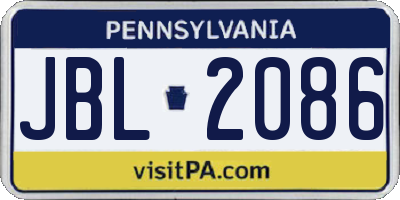 PA license plate JBL2086