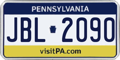 PA license plate JBL2090