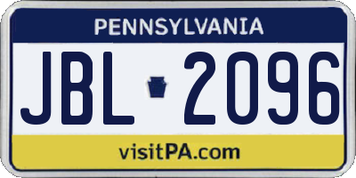 PA license plate JBL2096