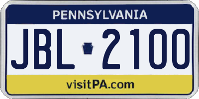 PA license plate JBL2100