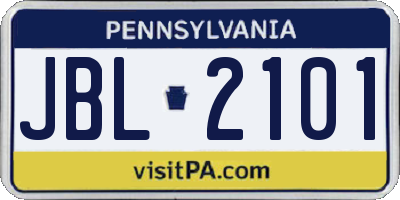 PA license plate JBL2101