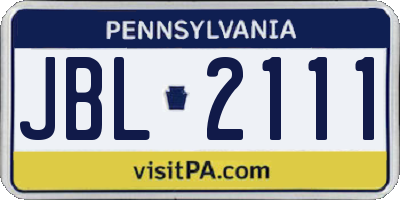 PA license plate JBL2111