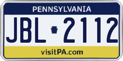 PA license plate JBL2112