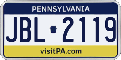 PA license plate JBL2119