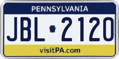 PA license plate JBL2120