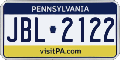 PA license plate JBL2122