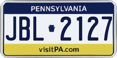 PA license plate JBL2127