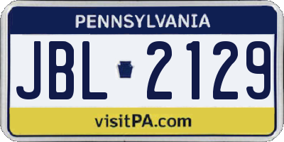 PA license plate JBL2129