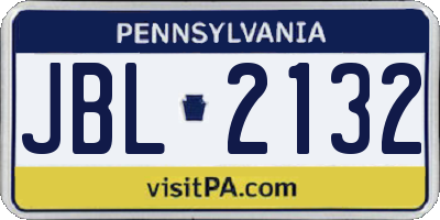 PA license plate JBL2132