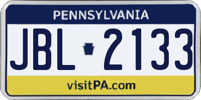 PA license plate JBL2133