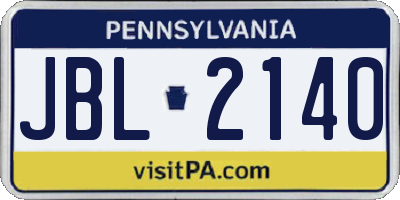 PA license plate JBL2140