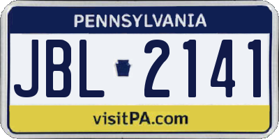 PA license plate JBL2141