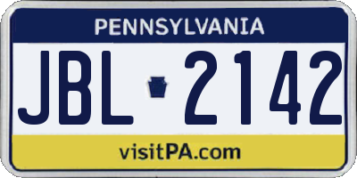 PA license plate JBL2142