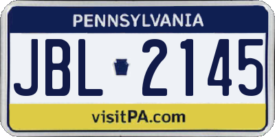 PA license plate JBL2145