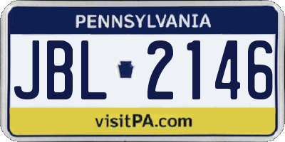 PA license plate JBL2146