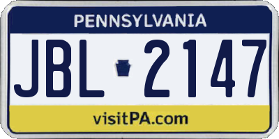 PA license plate JBL2147