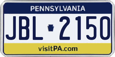 PA license plate JBL2150