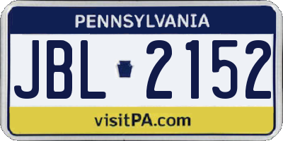 PA license plate JBL2152