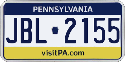 PA license plate JBL2155