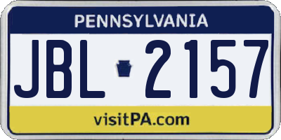 PA license plate JBL2157