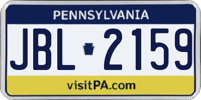 PA license plate JBL2159